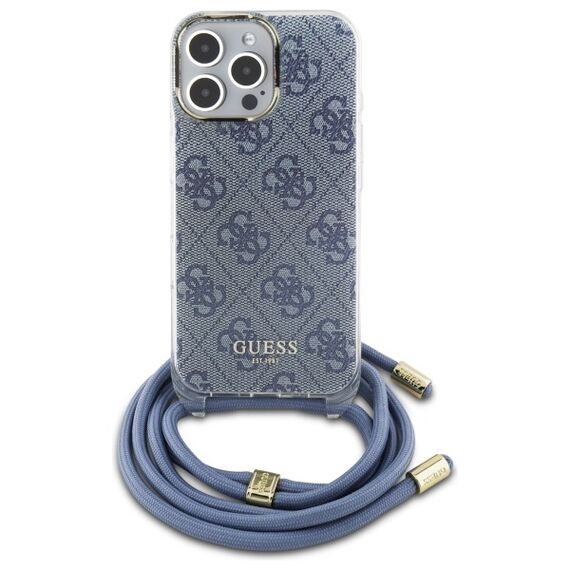 Guess Crossbody Cord 4G Print Case for iPhone 16 Pro Max - Blue | Techbox