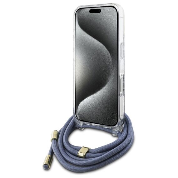 Guess Crossbody Cord 4G Print Case for iPhone 16 Pro Max - Blue | Techbox