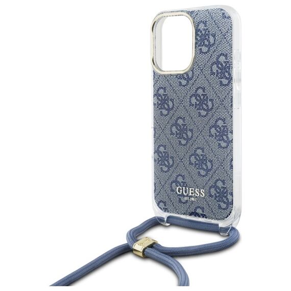 Guess Crossbody Cord 4G Print Case for iPhone 16 Pro Max - Blue | Techbox