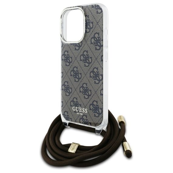 Guess Crossbody Cord 4G Print Case for iPhone 16 Pro Max - Brown | Techbox