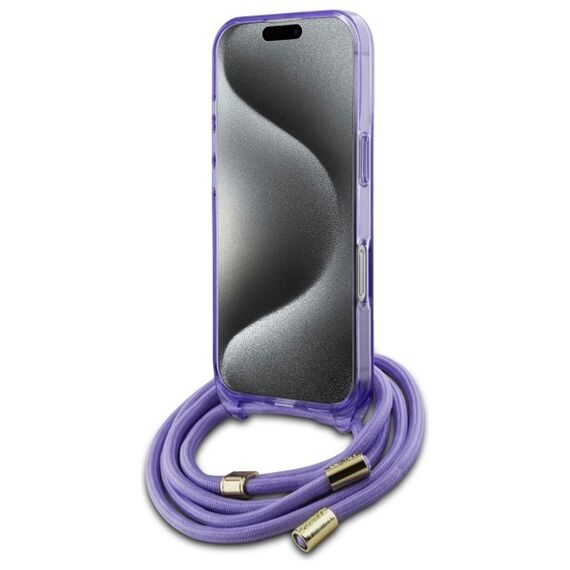Guess GUHMP16XHCTSGNSU iPhone 16 Pro Max 6.9" purple/purple hardcase Crossbody Cord Script MagSafe - Apple Cases - Cases - Techbox