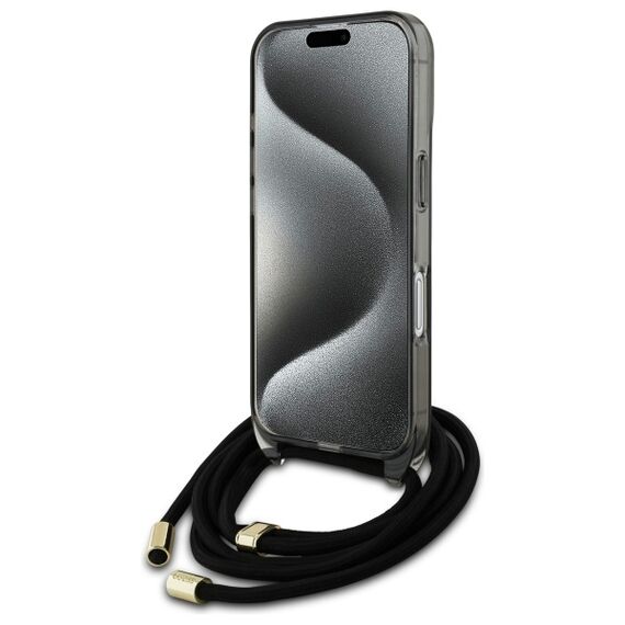 Guess GUHMP16SHCTSGNSK iPhone 16 6.1" black/black hardcase Crossbody Cord Script MagSafe - Apple Cases - Cases - Techbox