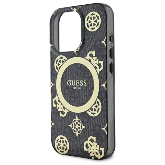 Guess IML Peony On 4G Background MagSafe case for iPhone 16 Pro - black | Techbox