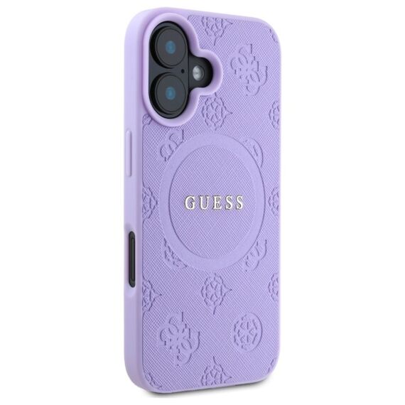 Guess Saffiano Peony Classic Logo MagSafena iPhone 16 Plus Case - Purple | Techbox