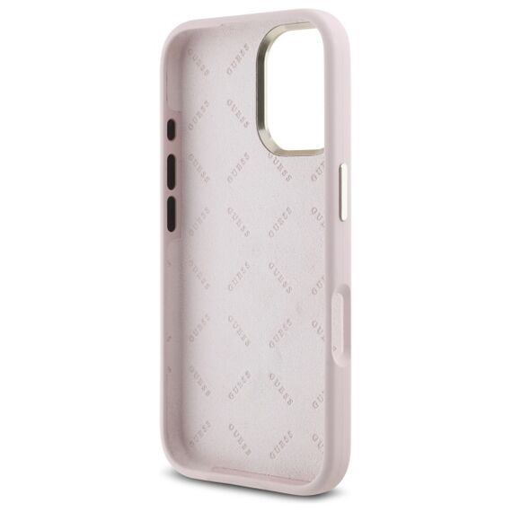 Guess GUHCP16SM4DGPP iPhone 16 6.1" light pink/pink hardcase Silicone Logo Strass 4G - Apple Cases - Cases - Techbox