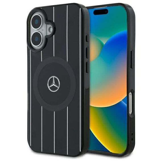 Mercedes MB Double Layer Crossed Lines MagSafe case for iPhone 16 - black - Apple Cases - Cases - Techbox