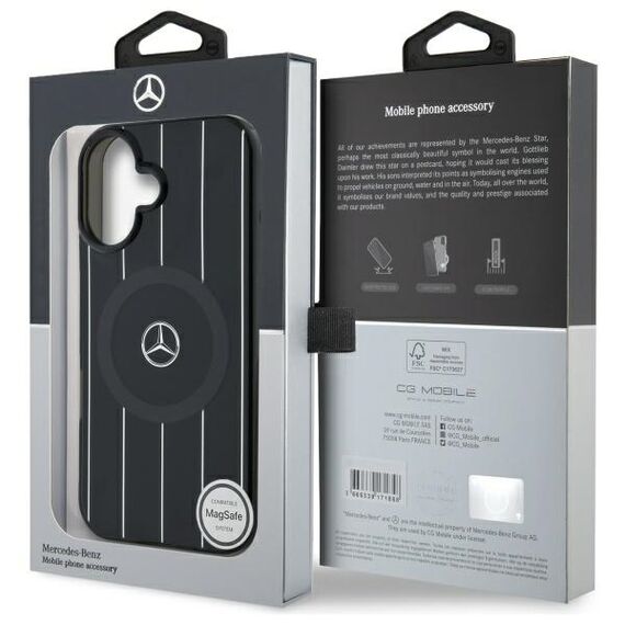 Mercedes MB Double Layer Crossed Lines MagSafe case for iPhone 16 - black - Apple Cases - Cases - Techbox
