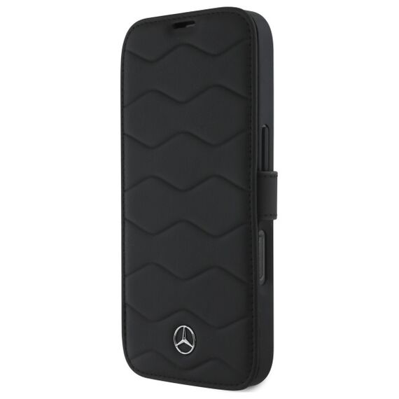 Mercedes MB Waves Leather Case for iPhone 16 Pro Max - Black | Techbox