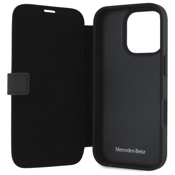 Mercedes MB Waves Leather Case for iPhone 16 Pro Max - Black | Techbox