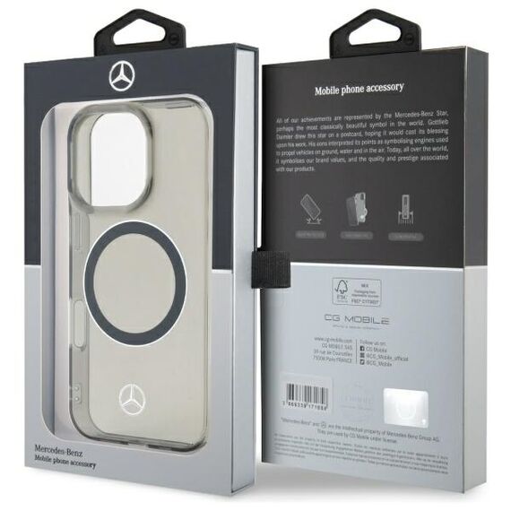 Mercedes Silver Ring MagSafe iPhone 16 Pro Case - Black | Techbox