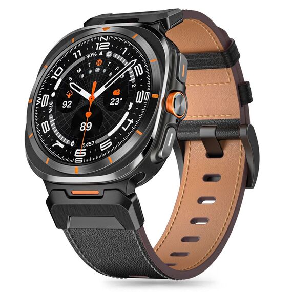 Tech-Protect Delta Pro Leather Strap for Samsung Galaxy Watch Ultra (47mm) - Black - Accessories - Smartwatches & Accessories - Techbox
