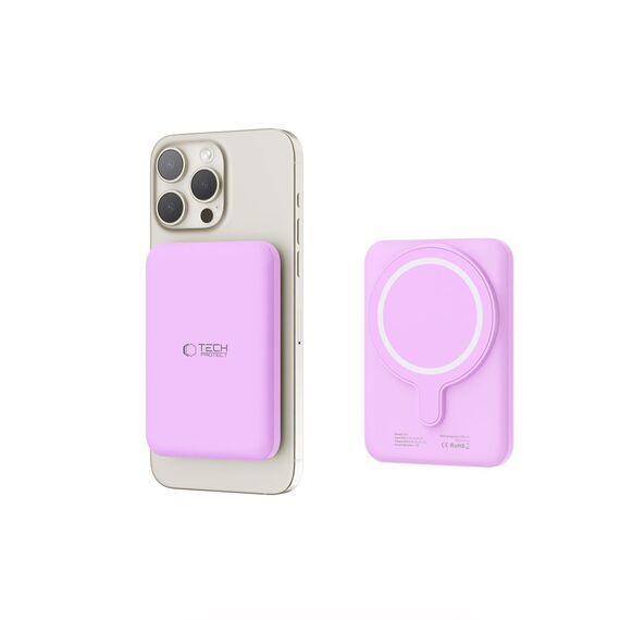 Tech-Protect LifeMag MagSafe PB10 5000mAh Power Bank - Pink - Powerbanks - Smartphone Chargers - Techbox
