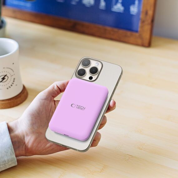 Tech-Protect LifeMag MagSafe PB10 5000mAh Power Bank - Pink - Powerbanks - Smartphone Chargers - Techbox