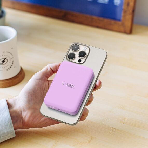 Tech-Protect LifeMag MagSafe PB11 10000mAh Power Bank - Pink - Powerbanks - Smartphone Chargers - Techbox