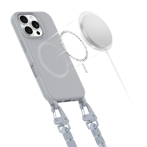Tech-Protect MagNecklace MagSafe Case with Lanyard for iPhone 16 Pro Max - Gray - Apple Cases - Cases - Techbox