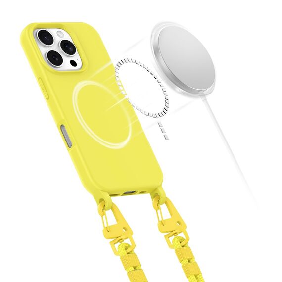Tech-Protect MagNecklace MagSafe Case with Lanyard for iPhone 16 Pro Max - Yellow - Apple Cases - Cases - Techbox