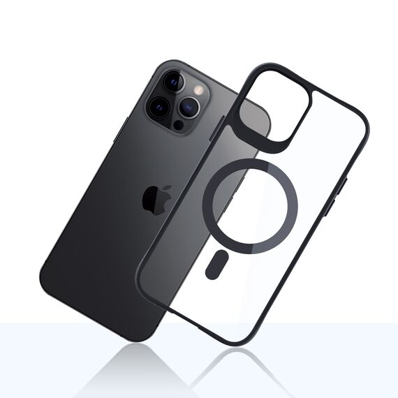 3mk Satin Armor MagCase with MagSafe for iPhone 12 Pro Max - Clear with Black Frame