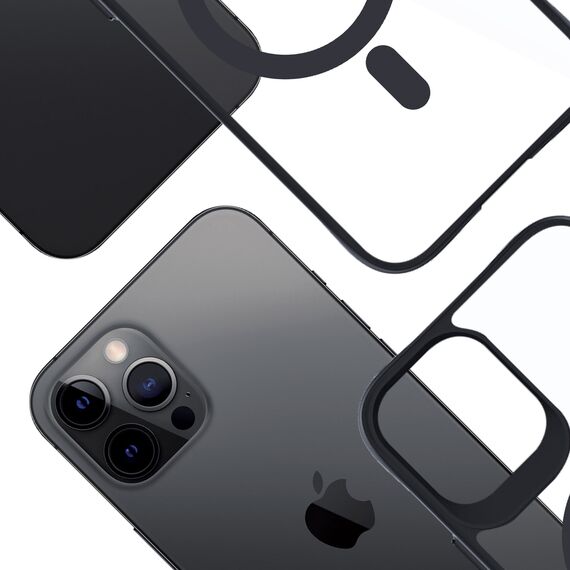 3mk Satin Armor MagCase with MagSafe for iPhone 12 Pro Max - Clear with Black Frame