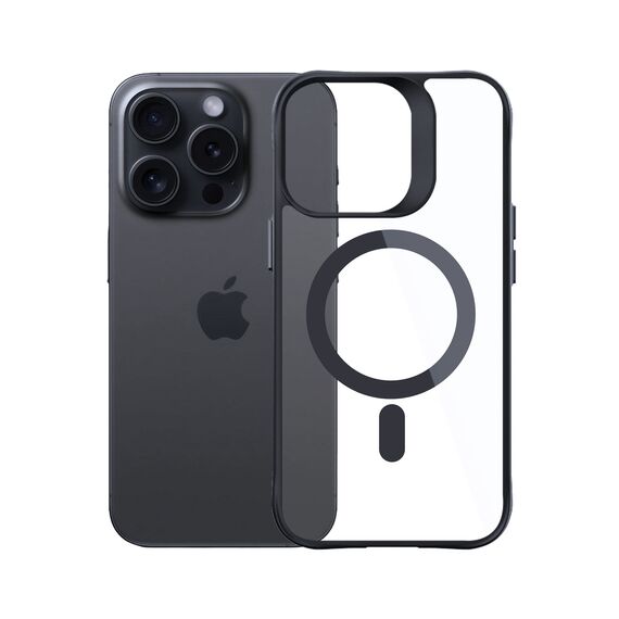 3mk Satin Armor MagCase with MagSafe for iPhone 14 Pro Max - Clear with Black Frame