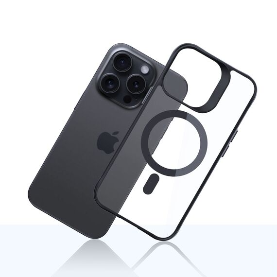 3mk Satin Armor MagCase with MagSafe for iPhone 14 Pro Max - Clear with Black Frame