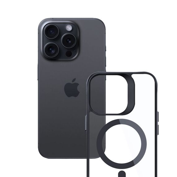 3mk Satin Armor MagCase with MagSafe for iPhone 14 Pro Max - Clear with Black Frame