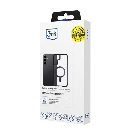 3mk Satin Armor MagCase for Samsung Galaxy S24 - Transparent