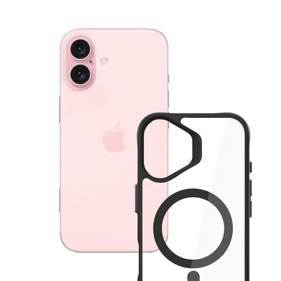 3mk Satin Armor MagCase with MagSafe for iPhone 16 - Clear with Black Frame