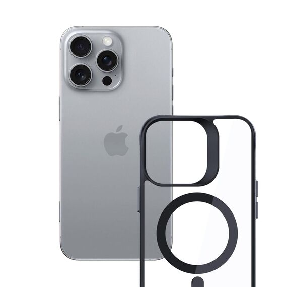 3mk Satin Armor MagCase with MagSafe for iPhone 16 Pro - Clear with Black Frame