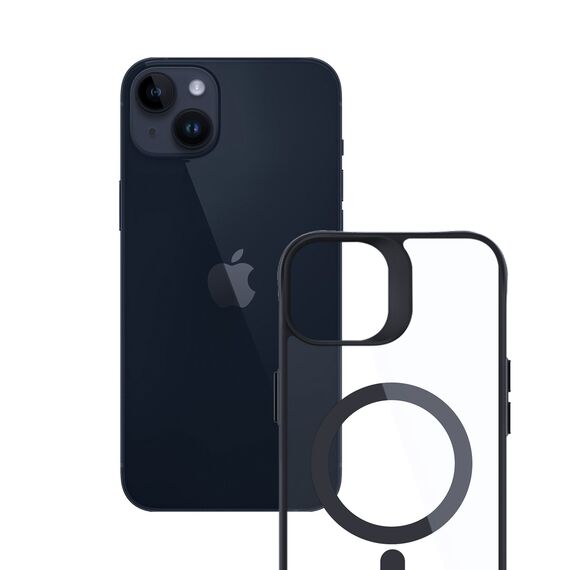 3mk Satin Armor MagCase with MagSafe for iPhone 14 Plus - Clear with Black Frame