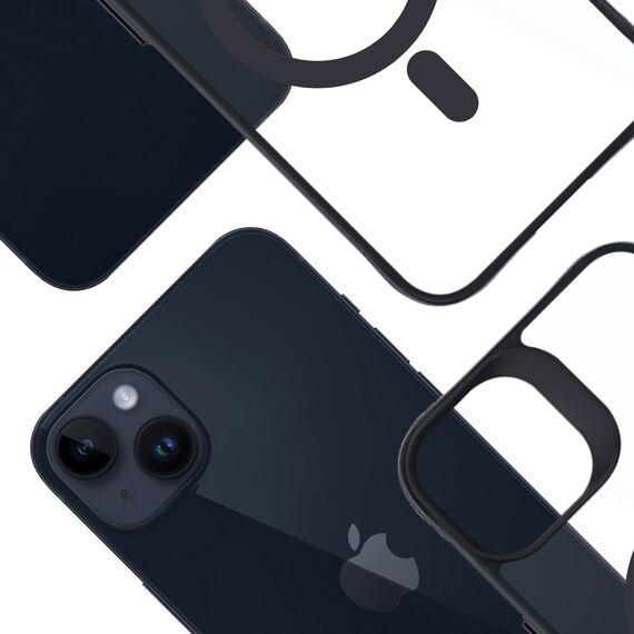 3mk Satin Armor MagCase with MagSafe for iPhone 14 Plus - Clear with Black Frame