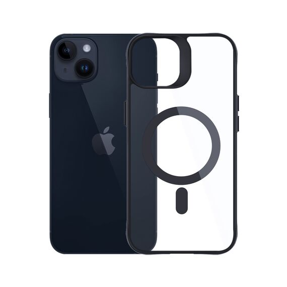 3mk Satin Armor MagCase with MagSafe for iPhone 14 Plus - Clear with Black Frame