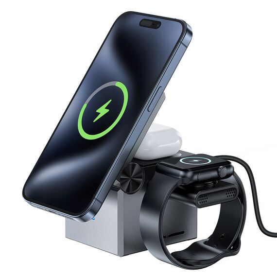 Acefast E18 Rubik's Cube 3 in 1 Inductive Charger - Black - Powerbanks - Smartphone Chargers - Techbox