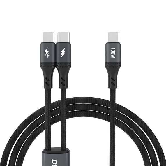 Dudao L3F 2in1 Cable 100W 1.2m 2 x USB-C - Black - Cables & Adapters - Cables & Accessories - Techbox
