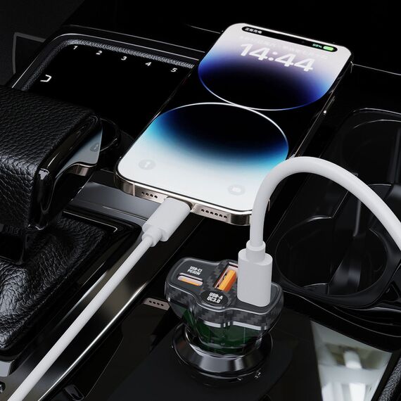 Dudao R78 78W Car Charger USB-C PD / 2xUSB-A QC - Black | Techbox