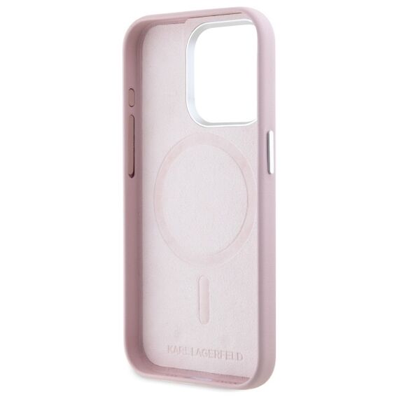 Karl Lagerfeld FW Metal Plate MagSafe iPhone 15 Pro Case - Pink | Techbox