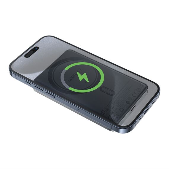 Powerbank Acefast M12-10000 PD20W ultra-slim, MagSafe compatible - black | Techbox