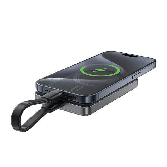 Powerbank Acefast M12-10000 PD20W ultra-slim, MagSafe compatible - black | Techbox