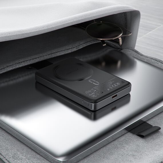 Powerbank Acefast M12-10000 PD20W ultra-slim, MagSafe compatible - black | Techbox