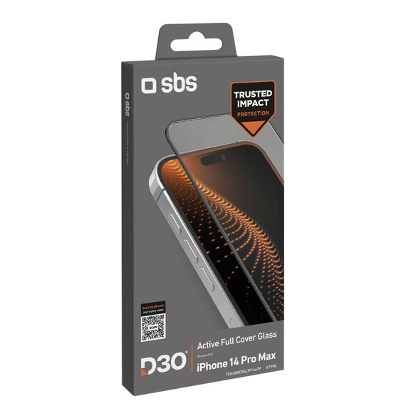SBS D3O Tempered Glass with Frame for iPhone 14 Pro Max - Uncategorized Screen Protection (2) - Screen & Camera Protection - Techbox