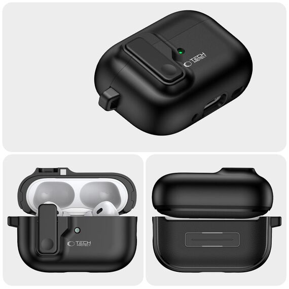 TECH-PROTECT SLIM HOOK Apple AIRPODS PRO 1 / 2 BLACK - Smartphone Accessories - Cables & Accessories - Techbox