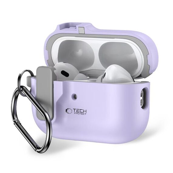 Tech-Protect Slim Hook Case with Carabiner for Apple AirPods Pro 1 / 2 - Purple | Techbox