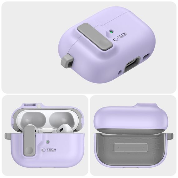 Tech-Protect Slim Hook Case with Carabiner for Apple AirPods Pro 1 / 2 - Purple | Techbox