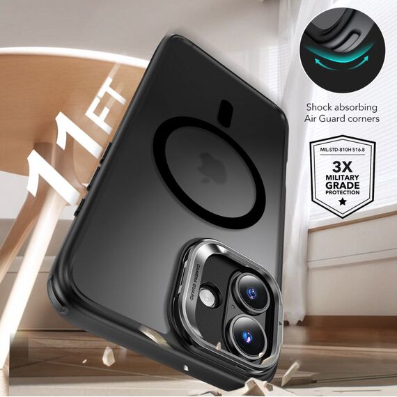 ESR Classic Hybrid Kickstand Halolock MagSafe Case Set + Tempered Glass for iPhone 16 - Black - Apple Cases - Cases - Techbox
