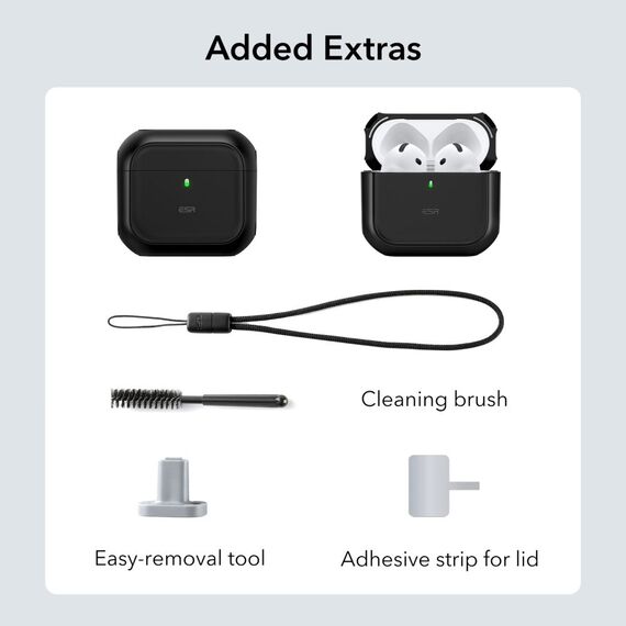 ESR Orbit Halolock MagSafe case for Apple AirPods 4 - black - Smartphone Accessories - Cables & Accessories - Techbox