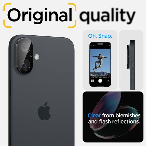 Spigen Optik GLAS.TR Camera Protector 2-PACK for iPhone 16 / 16 PLUS - Black