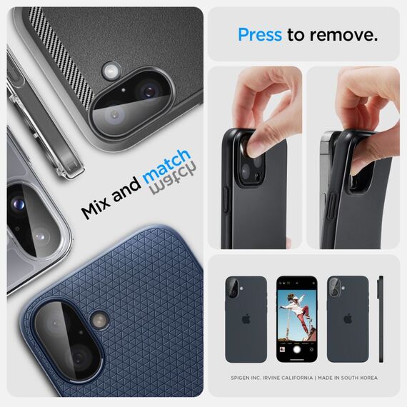 Spigen Optik GLAS.TR Camera Protector 2-PACK for iPhone 16 / 16 PLUS - Black