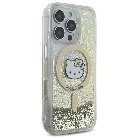 Hello Kitty Liquid Glitter Fever MagSafe Case for iPhone 16 Pro Max - Gold | Techbox