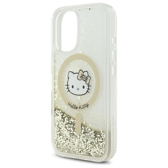 Hello Kitty Liquid Glitter Fever MagSafe iPhone 16 Case - Gold | Techbox