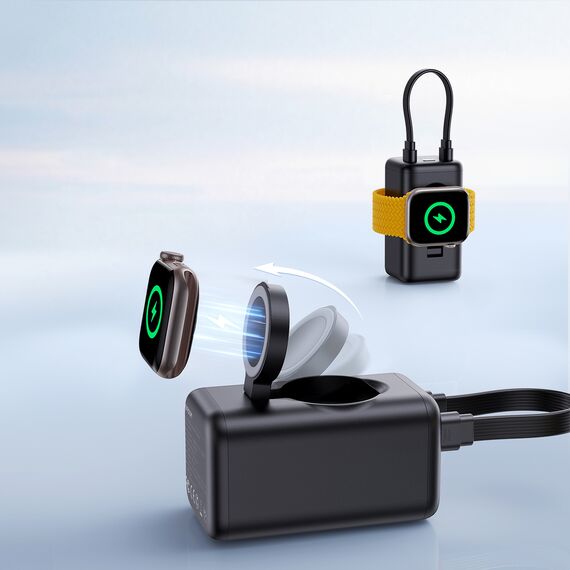 Joyroom JR-W13 5000mAh Wireless Power Bank for Apple Watch + USB-C and Lightning – Black | Techbox
