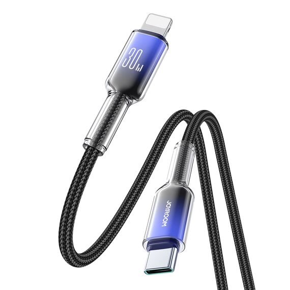 Joyroom S-A42 Crystal-Clear Series 30W USB-C - Lightning cable 1.2m - black - Cables & Adapters - Cables & Accessories - Techbox